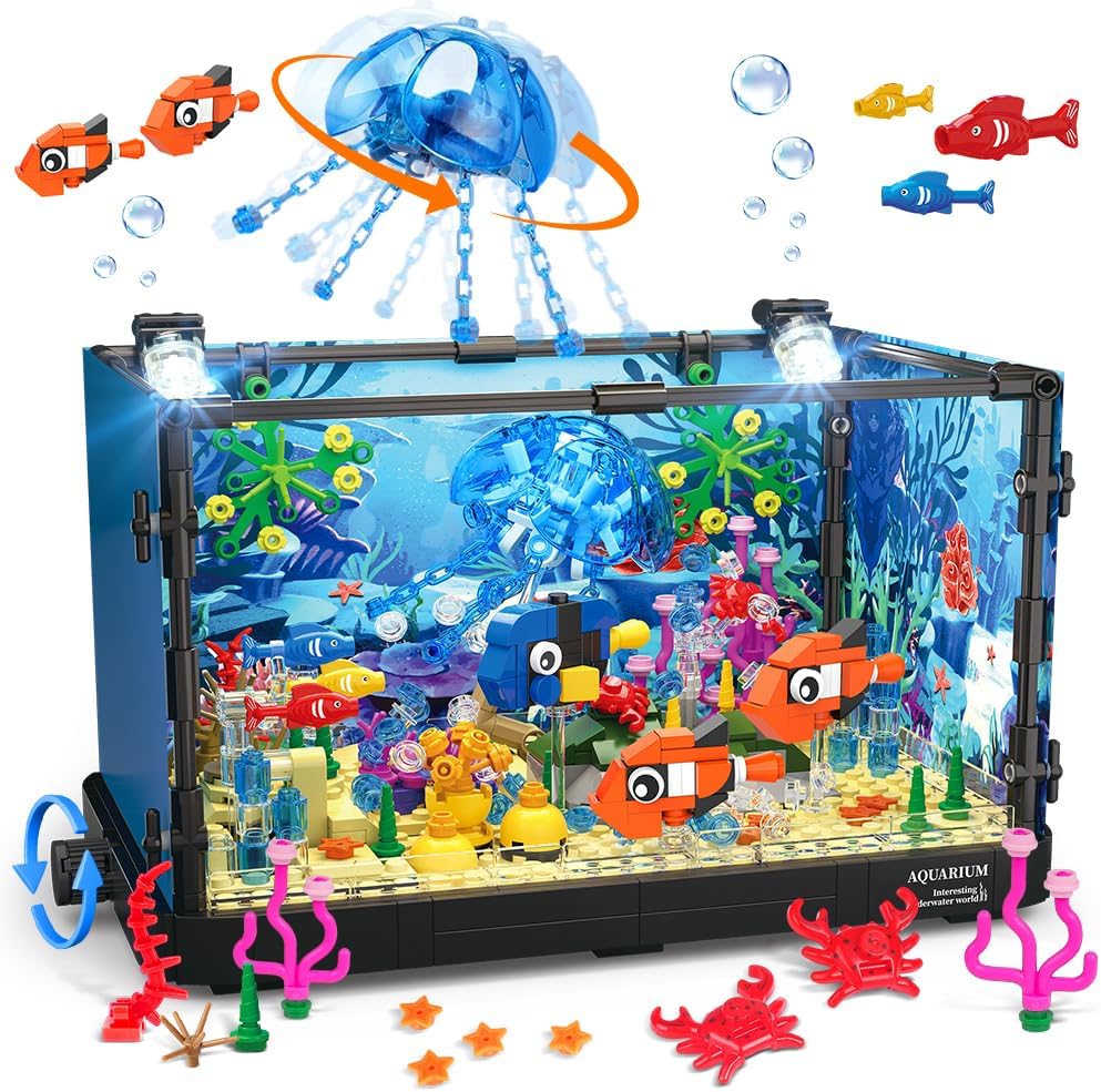 Fish Tank Block Set with Light - đánh giá và giá Marine Aquarium Cube